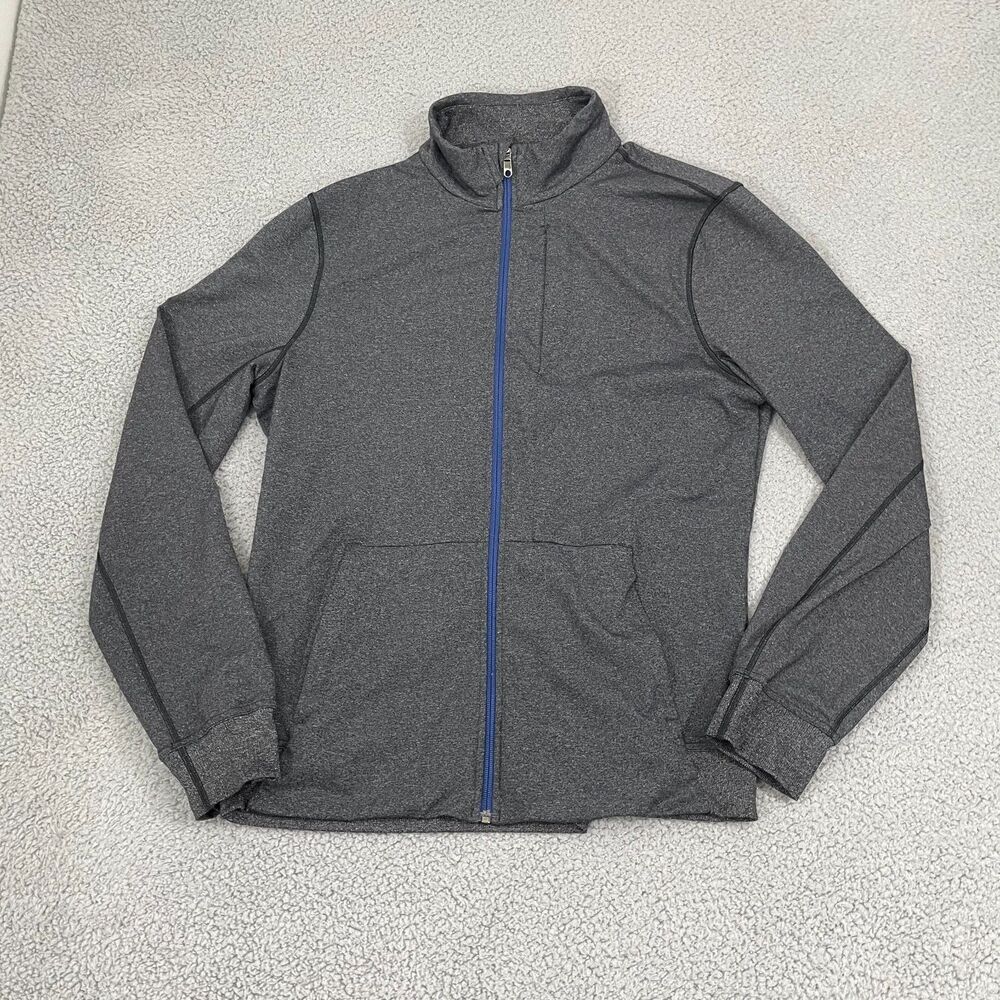 Lululemon Prepost Jacket Men L Gray Mock Neck Athlesuire Full Zip